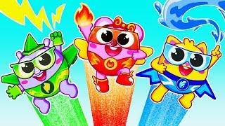 Little Superhero Team for Kids | Sibling Play | Funny Songs For Baby & Nursery Rhymes by Toddler Zoo