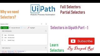 Selectors in Uipath Part 1 | Uipath | RPA