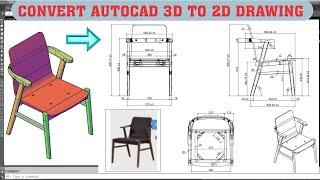 Convert autocad 3d to 2d drawing by Solprof command, xuất bản vẽ 3d sang 2d trong autocad.