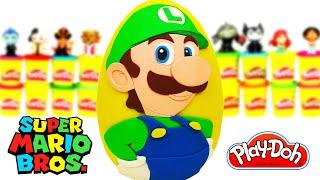 Huevo Sorpresa Gigante de Luigi de la Super Mario Bros en Español Latino de Plastilina