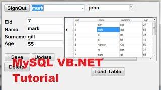 MySQL VB.NET Tutorial 13 : Display selected row from datagridview to TextBox