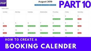 How to create a booking calendar | single calendar for multiple resources  | php mysql part 10