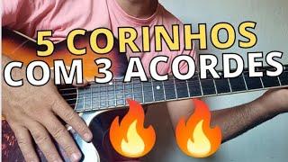 Aprenda 5 corinhos de fogo . com 3 acordes . aula de violão guitarra