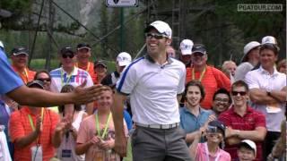 Paul Casey's incredible golf ball throw