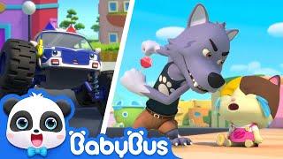 Bad Wolf Stole Baby Kitten's Lollipop | Monster Police Car, Fire Truck | Kids Songs | BabyBus