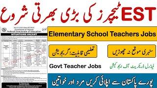 Elementary School Teachers Jobs Apply Online EST Latest Jobs Govt School Teachers Jobs 2024