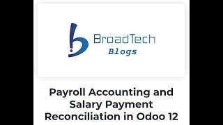 Payroll Accounting and Salary Payment Reconciliation in Odoo 12