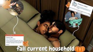 the sims 4 Current household | playing with my fall comfort family | preterm labor, pumpkin patch