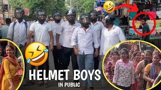 Helmet Boys In Public  With | Chin Tapak Dam Dam Dialogue  | Get Fun