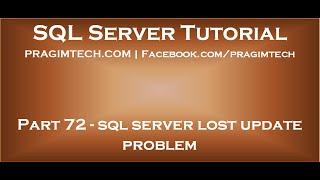 sql server lost update problem