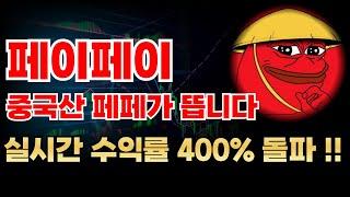 페이페이 실시간 수익률 400% 돌파했습니다 !!