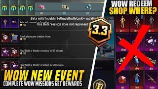 Wow New Event & Redeem Shop ? New Event Get Free Rewards | 3.3 Update New Features | PUBGM