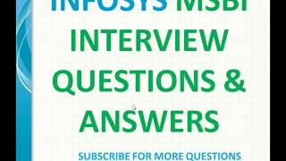 infosys msbi Interview Questions and Answers