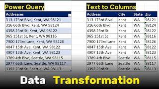 Excel Data Transformation | Power Query | Text to Columns