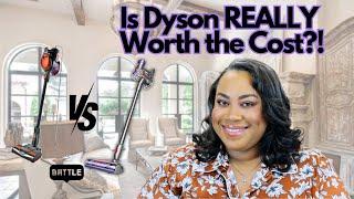 Dyson V8 vs. Shark HV301 Vacuums + Demo & Experiment! NO More Cleaning Brush Heads?? Which is Best?