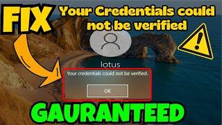 Your credential could not be verified Windows pin Fix