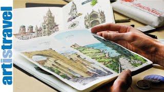 Sketchbook Tour with Urban Sketcher Danny Hawk | Deutsche Untertitel