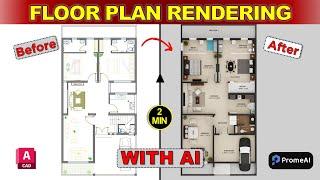 How to RENDER Architecture Floor Plan in 2 Minutes with AI