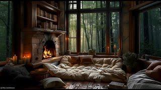 Raindrops ️ and fireplace sounds envelop you in comfort, promoting relaxation and restful sleep