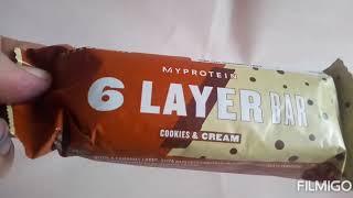 6 layer bar cookies&cream Myprotein riegel test