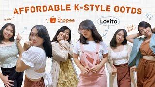 SHOPEE CLOTHING HAUL  cute korean style OOTD ideas ft. LOVITO | shopee try-on haul | shopee finds