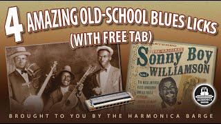 4 Amazing Old-School Blues Harp Licks-  Sonny Terry, Sonny Boy I and more ( C Harp Required)