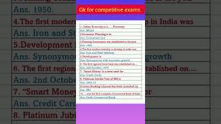 Questions and Answers for competitive exams |Indian economy #gk #economy #shorts