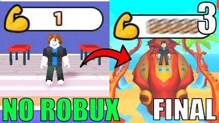 NOOB to PRO with *NO ROBUX* (f2p) in Roblox Arm Wrestling Simulator - PART 3