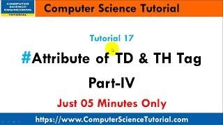 Attribute of TD and TH Tag in HTML