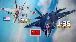 Budget F-35 J-35 Gyrfalcon Vs F/A-18F Super Hornet DOGFIGHT | Digital Combat Simulator | DCS |