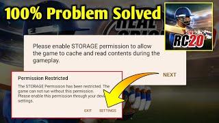 Rc 20 Storage Permission Problem |Real Cricket 20 Permission Restricted Problem|Rc 20 Storage Issue