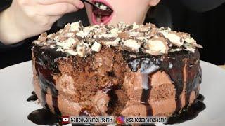 Salted Caramel ASMR creamy biscuit chocolate mousse cake Mukbang bites only