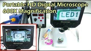 Portable HD Digital Microscope 600X 3.6MP 1080P