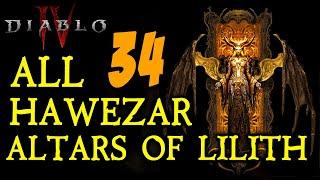 DIABLO 4: All 34 Altars of Lilith Locations In Hawezar!