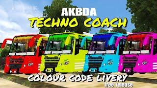 AKBDA techno coach colour code  livery Grand release  | 4k, 6k |free download new | bussid mod|