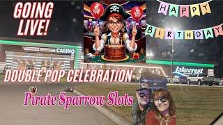 Pirate Sparrow Slots is live! Double Pop Celebration. #live #lakecrestcasinoandhotel