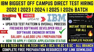 IBM DIRECT TEST HIRING | IBM BIGGEST OFF CAMPUS DRIVE JOB FOR 2026 | 2025 | 2024 | 2023 | 2022 BATCH