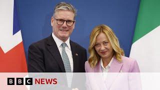 UK and Italy leaders Starmer and Meloni meet to discuss migration | BBC News