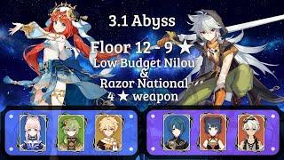 Low Budget Nilou & Razor National - 3.1 Abyss Floor 12 Full Stars