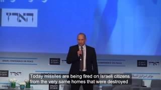 Bennett heckled at Haaretz peace conference