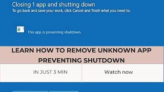 How To Disable This App is Preventing shutting down or Restart Screen 2022