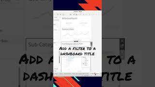 #Tableau - Add a filter to a dashboard title