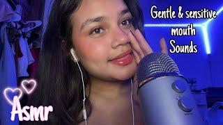 SENSITIVE & gentle mouth sounds, finger fluttering and hand movements | ASMR