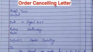 Order Cancellation Letter ll Cancellation of Order Letter ll Writing Skills ll Mathur Study Guide