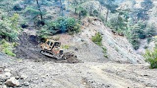 DOZER in Road Work in the Forest #caterpillar #dozer #bulldozer #liebherr #komatsu #construction