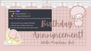  How to set up a Birthday Message using Mantaro Bot  ( Discord tutorial )