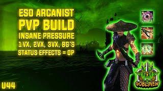 ESO Meta Arcanist PvP Build U44 l Status Effects Shred l 1VX, 2VX, 3VX BG'S l Build & Gameplay