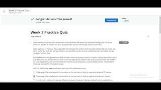 Week 2 Practice Quiz | Linear Regression Model | Coursera Course