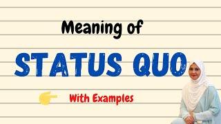 Daily vocabulary | Status quo Meaning | Vocabgram