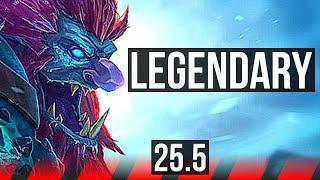 TRUNDLE vs YASUO (TOP) | 8/0/1, 6 solo kills, Legendary | KR Master | 25.5